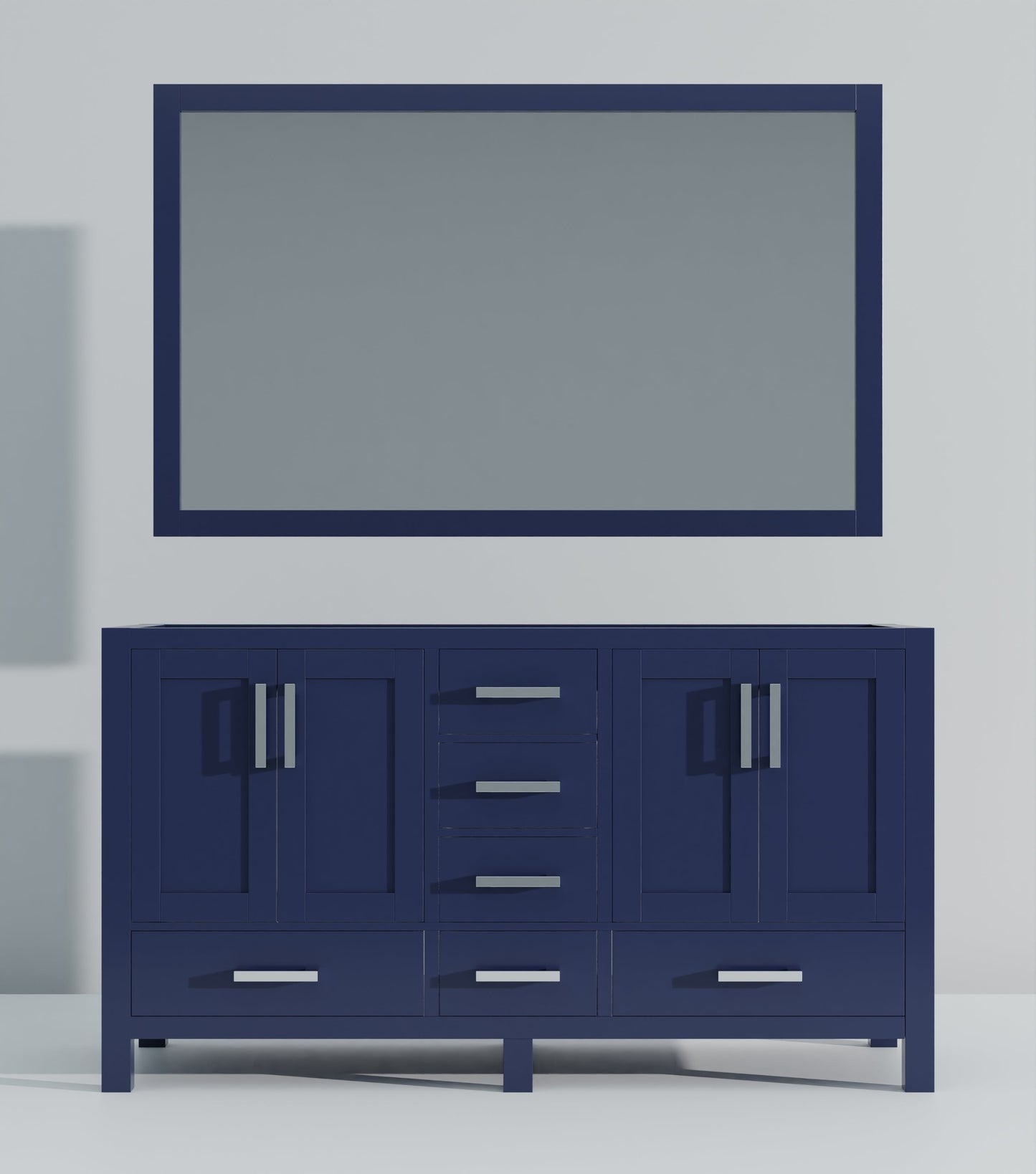 Jacques 60 in. W x 22 in. D Navy Blue Double Bath Vanity