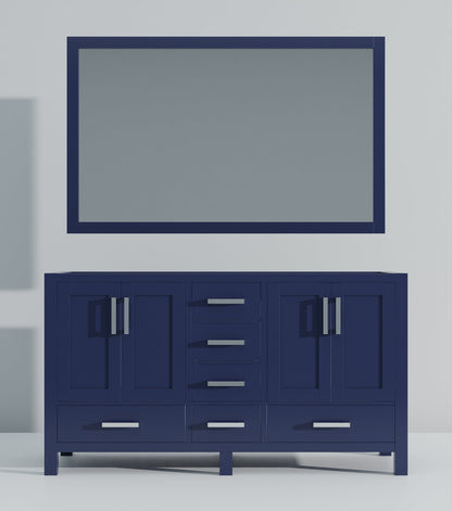 Jacques 60 in. W x 22 in. D Navy Blue Double Bath Vanity
