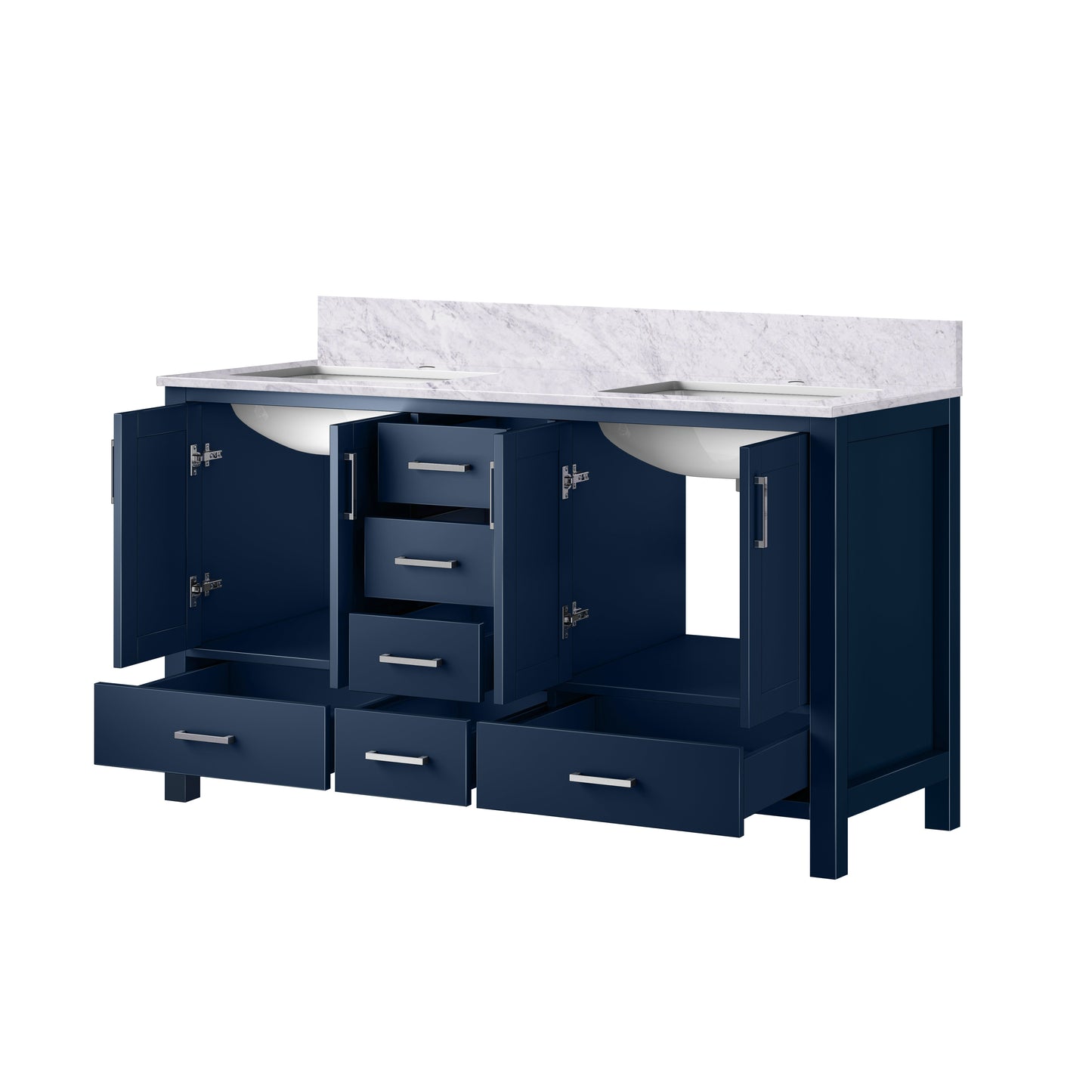 Jacques 60 in. W x 22 in. D Navy Blue Double Bath Vanity