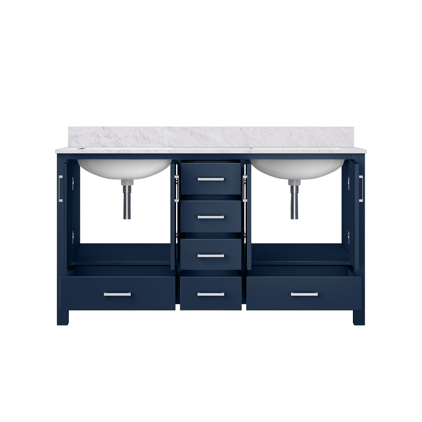 Jacques 60 in. W x 22 in. D Navy Blue Double Bath Vanity
