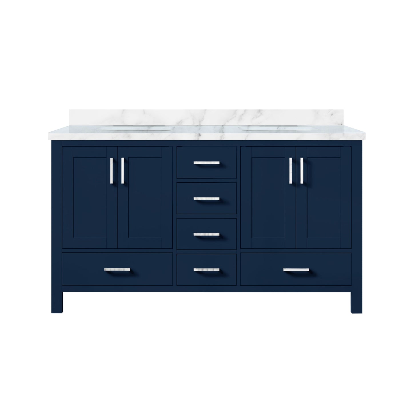 Jacques 60 in. W x 22 in. D Navy Blue Double Bath Vanity
