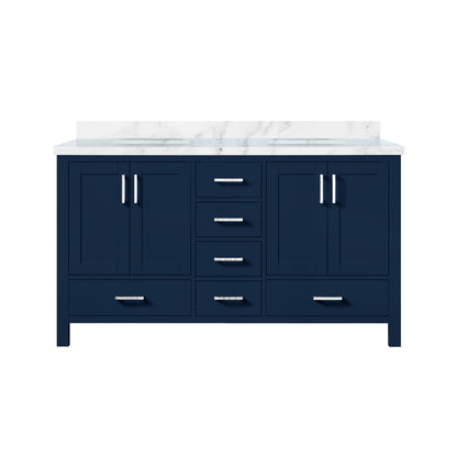 Jacques 60 in. W x 22 in. D Navy Blue Double Bath Vanity