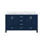 Jacques 60 in. W x 22 in. D Navy Blue Double Bath Vanity