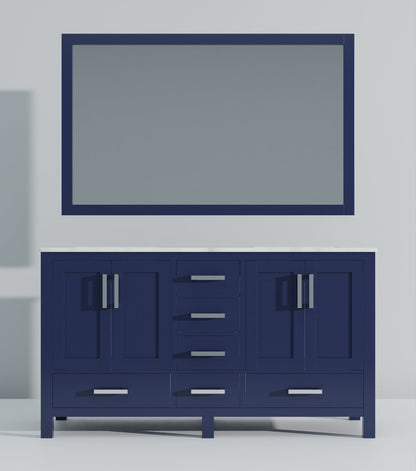 Jacques 60 in. W x 22 in. D Navy Blue Double Bath Vanity