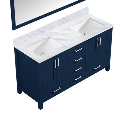 Jacques 60 in. W x 22 in. D Navy Blue Double Bath Vanity