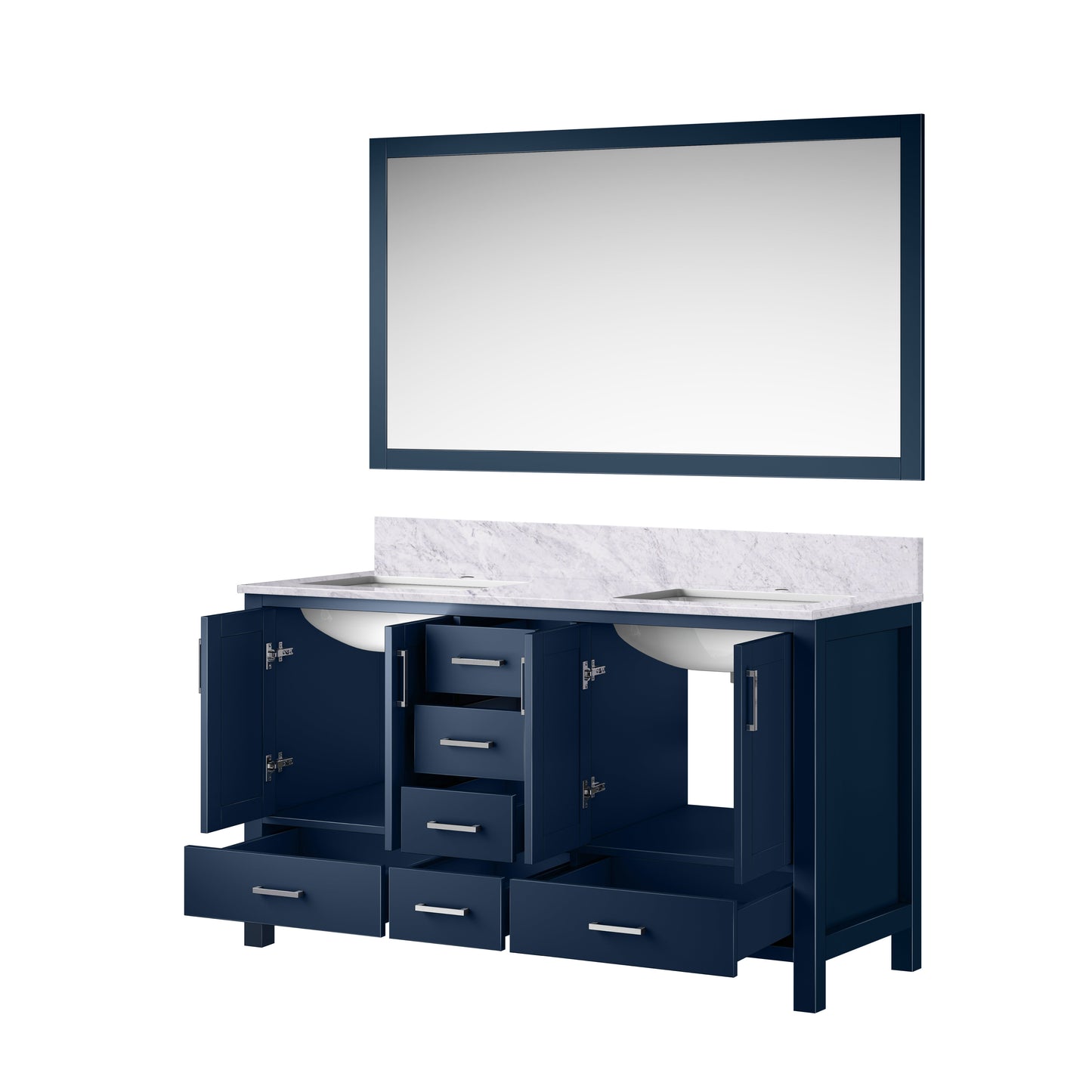 Jacques 60 in. W x 22 in. D Navy Blue Double Bath Vanity