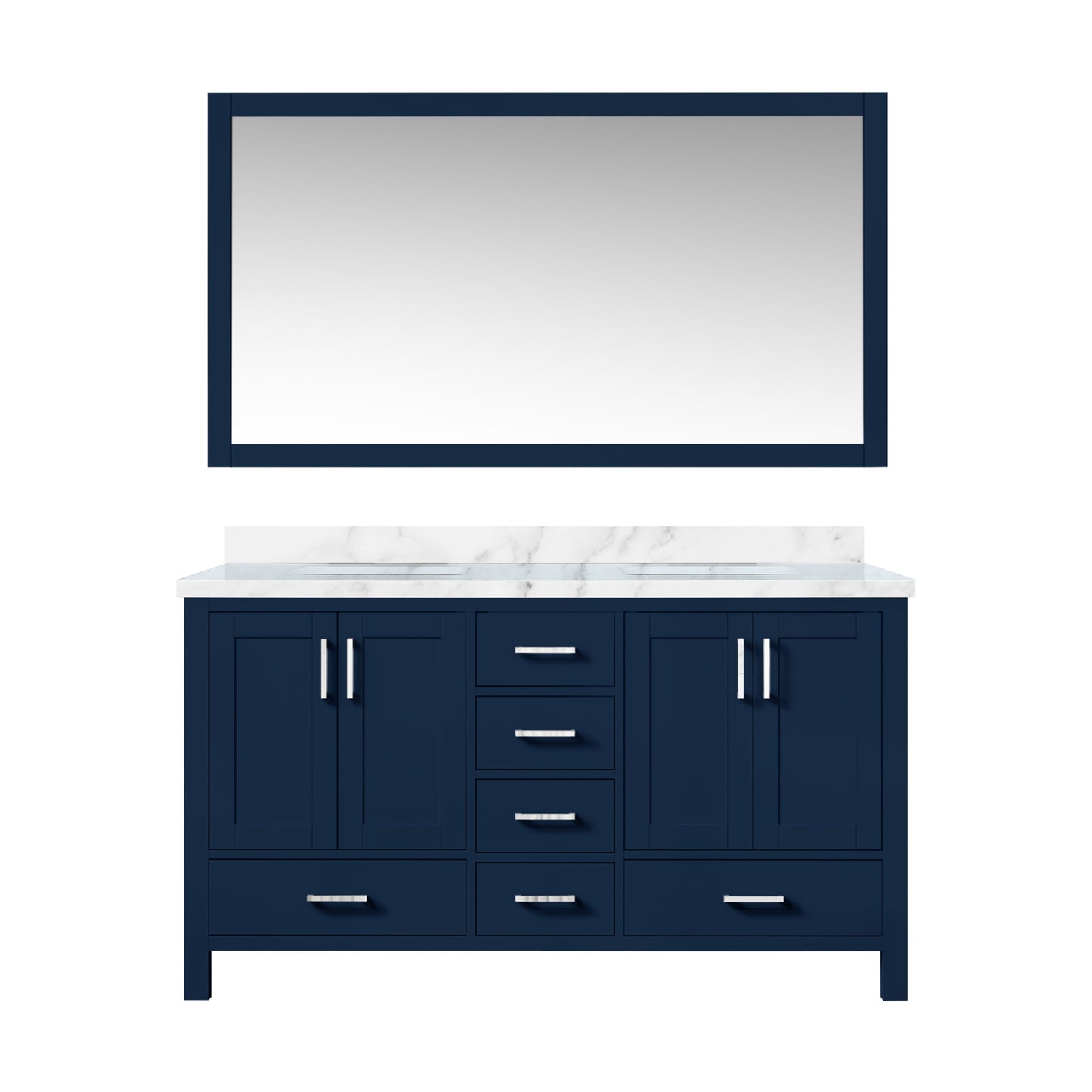 Jacques 60 in. W x 22 in. D Navy Blue Double Bath Vanity