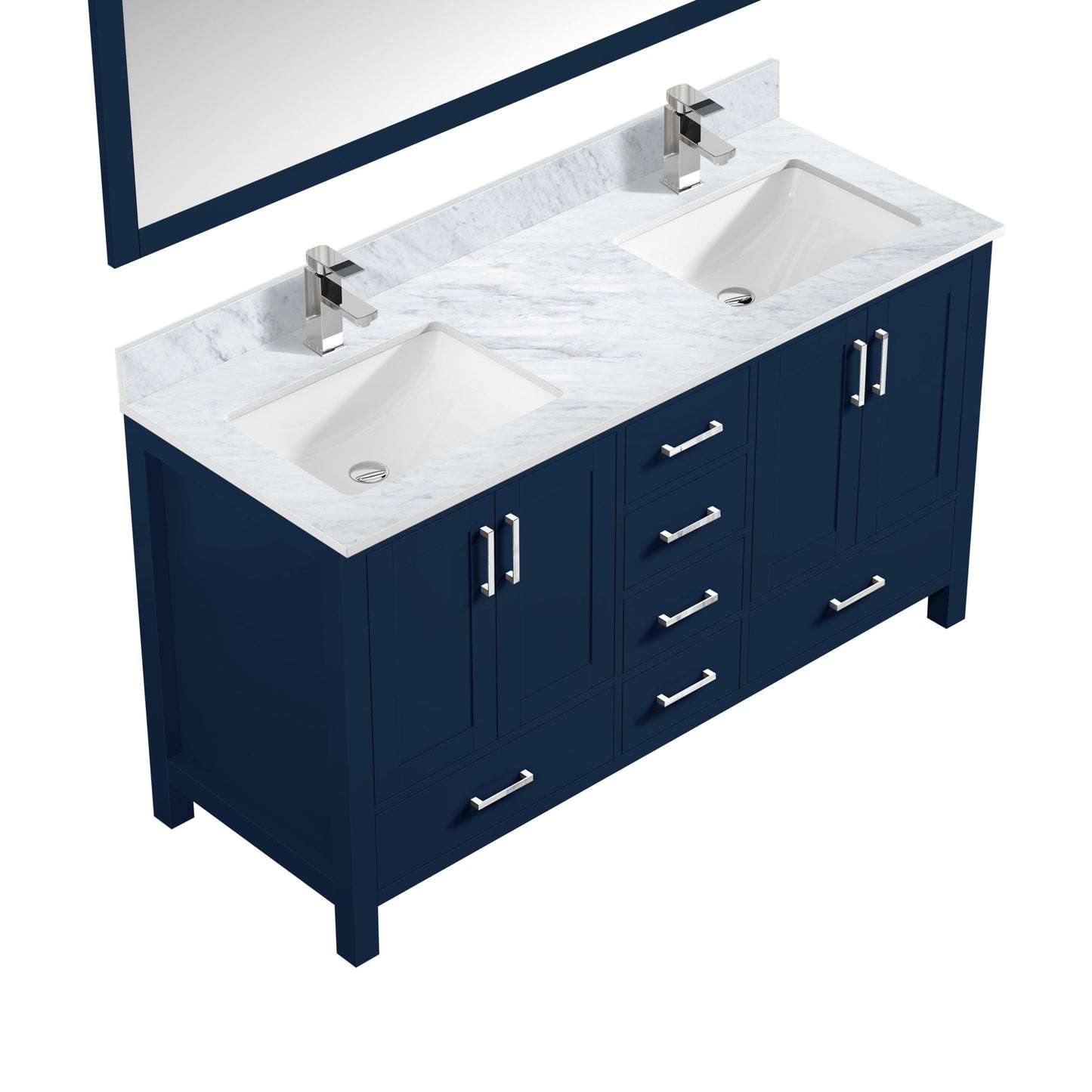 Jacques 60 in. W x 22 in. D Navy Blue Double Bath Vanity