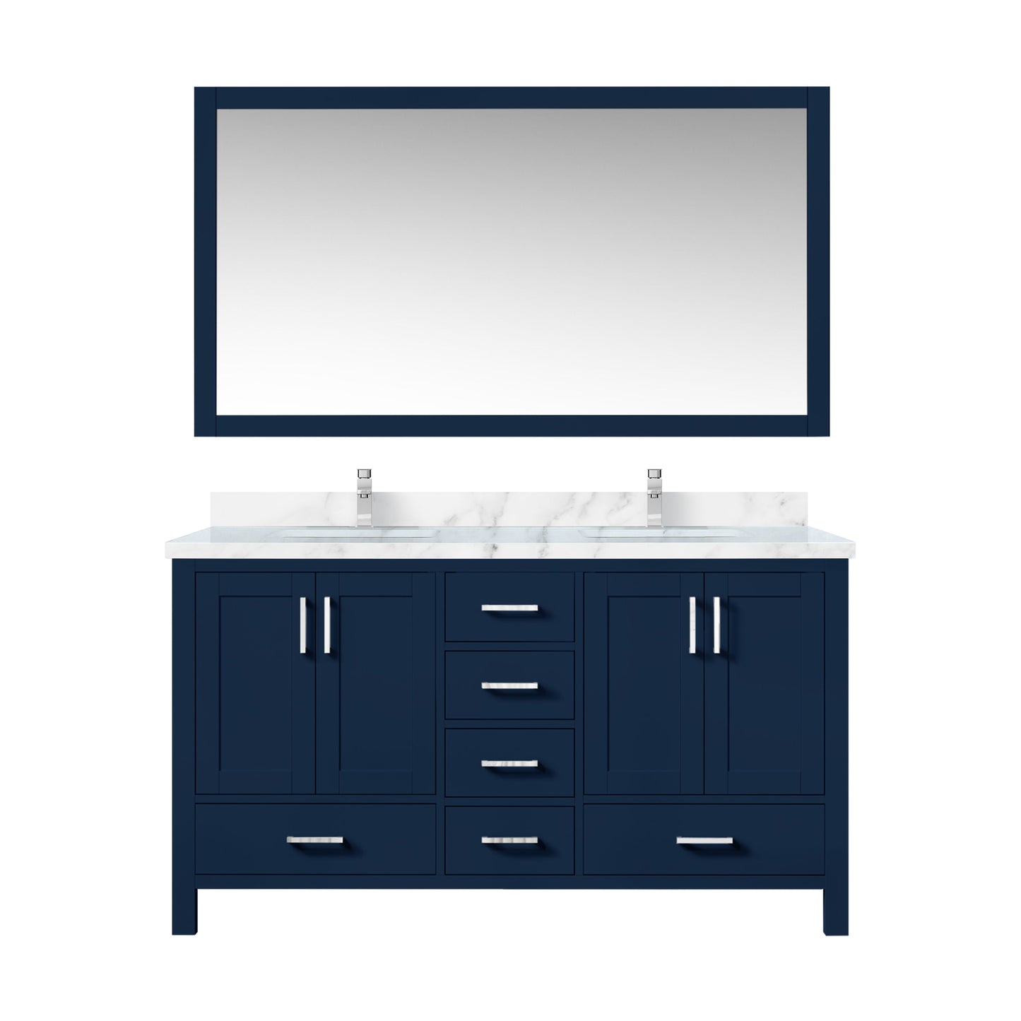 Jacques 60 in. W x 22 in. D Navy Blue Double Bath Vanity