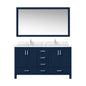 Jacques 60 in. W x 22 in. D Navy Blue Double Bath Vanity