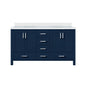 Jacques 60 in. W x 22 in. D Navy Blue Double Bath Vanity