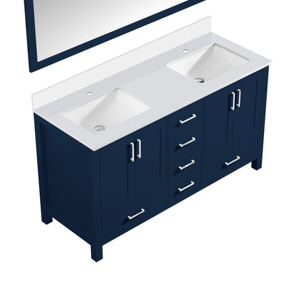 Jacques 60 in. W x 22 in. D Navy Blue Double Bath Vanity