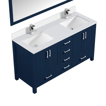 Jacques 60 in. W x 22 in. D Navy Blue Double Bath Vanity