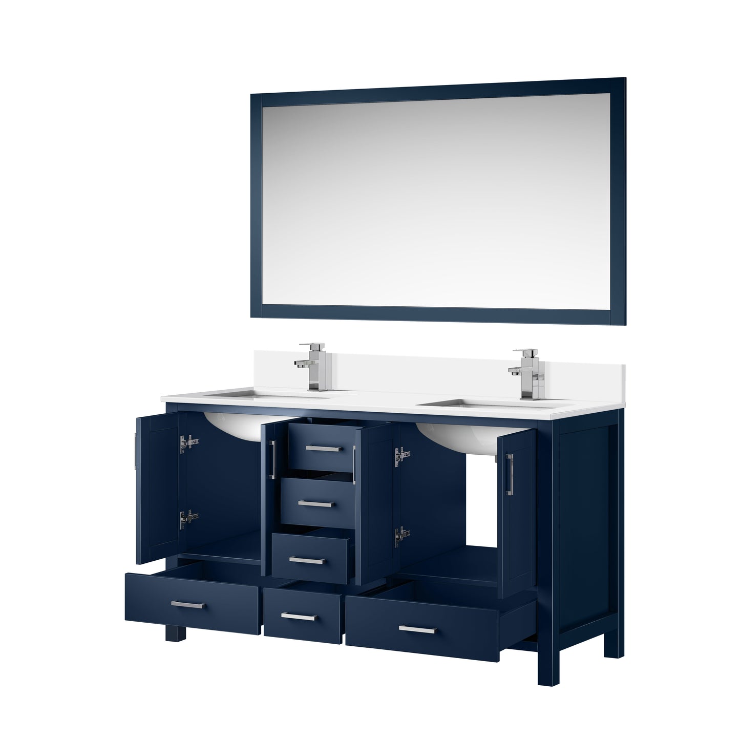 Jacques 60 in. W x 22 in. D Navy Blue Double Bath Vanity