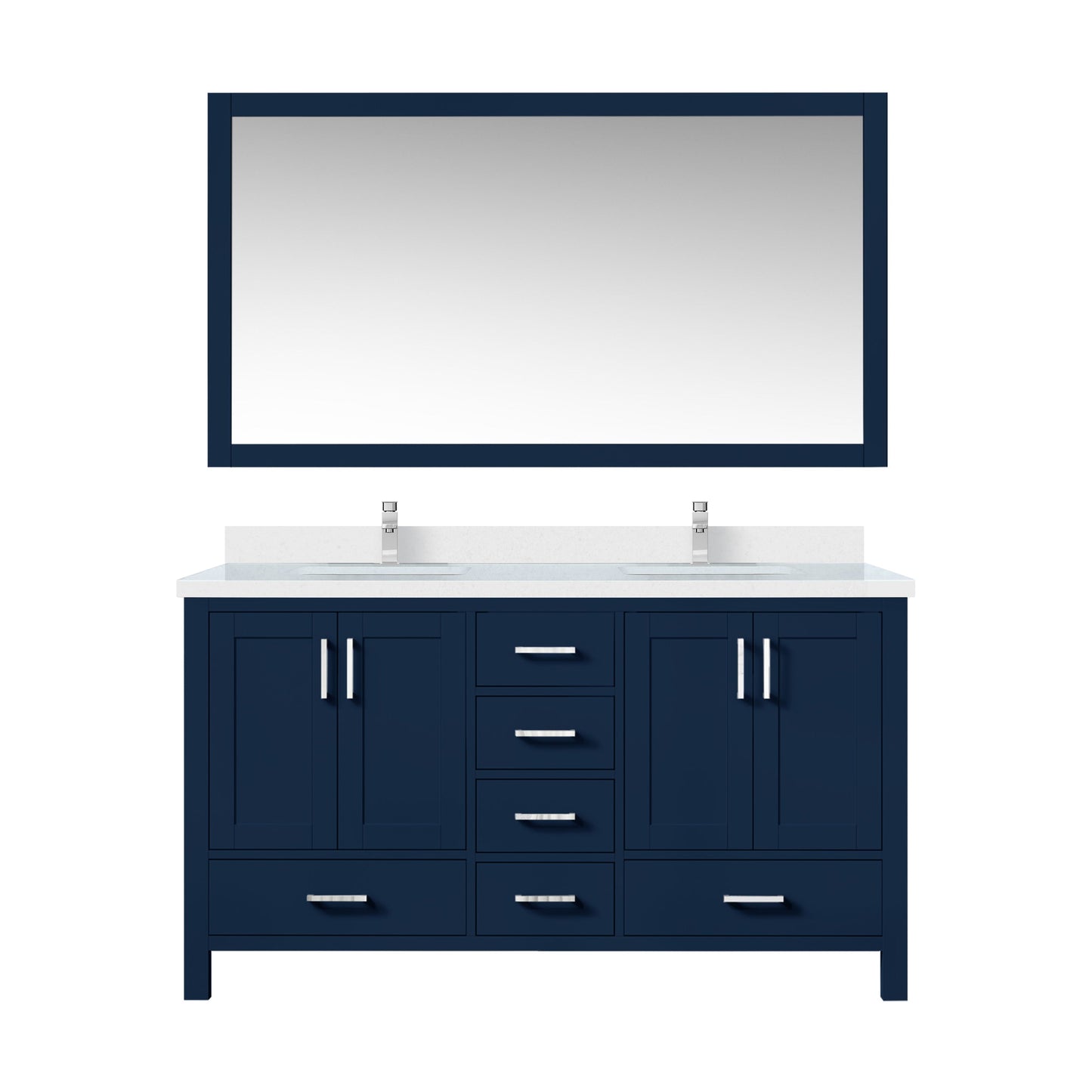 Jacques 60 in. W x 22 in. D Navy Blue Double Bath Vanity