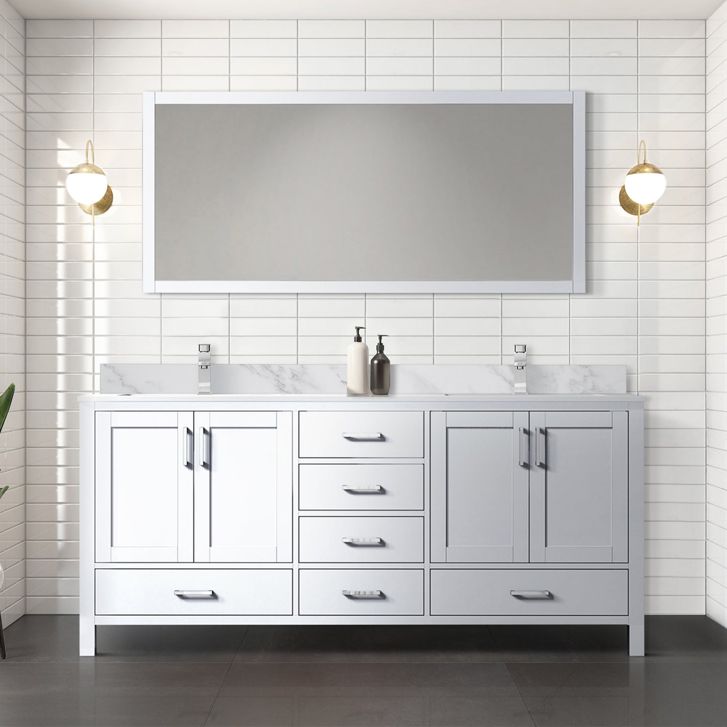 Jacques 72 in. W x 22 in. D White Double Bath Vanity