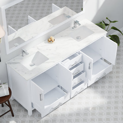 Jacques 72 in. W x 22 in. D White Double Bath Vanity