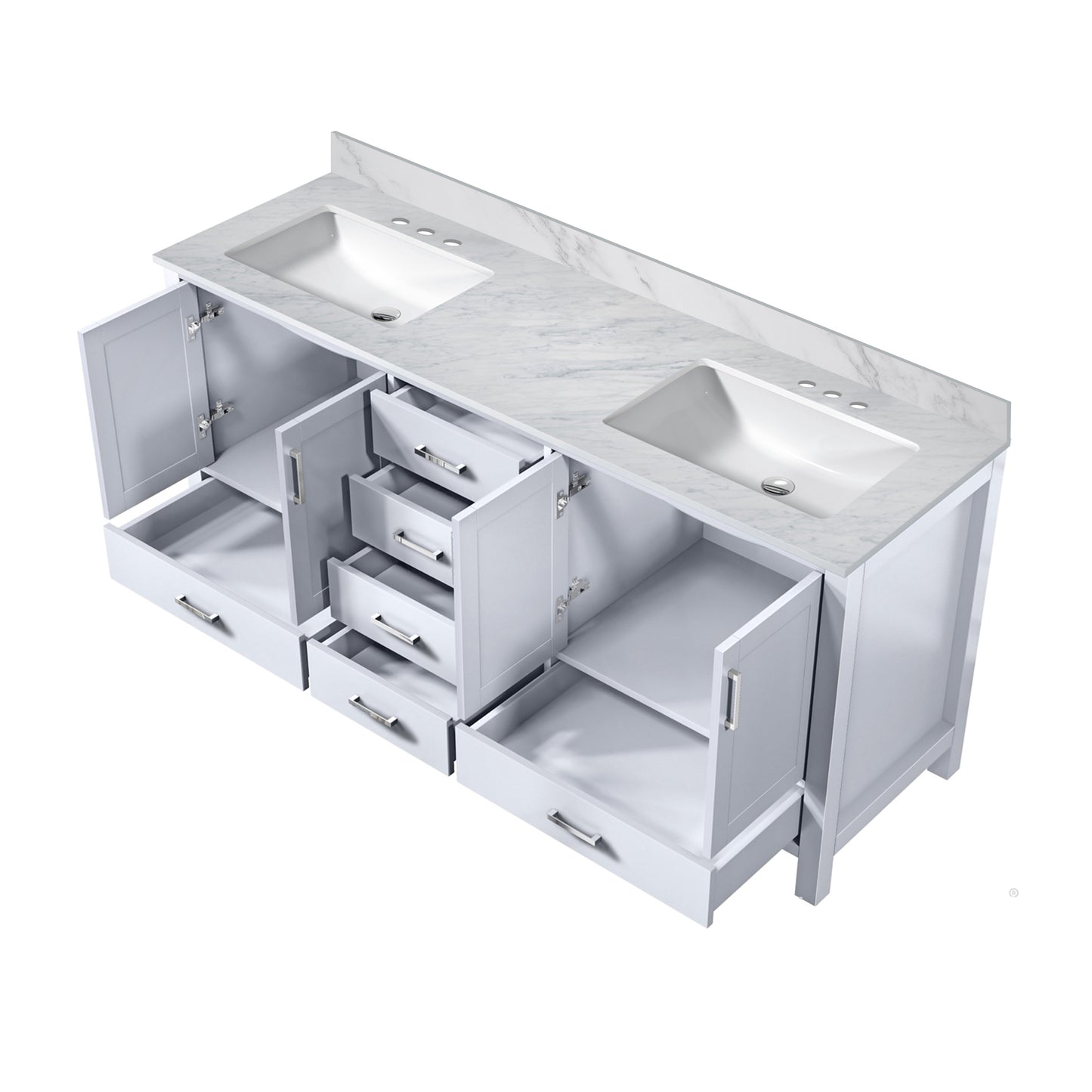 Jacques 72 in. W x 22 in. D White Double Bath Vanity