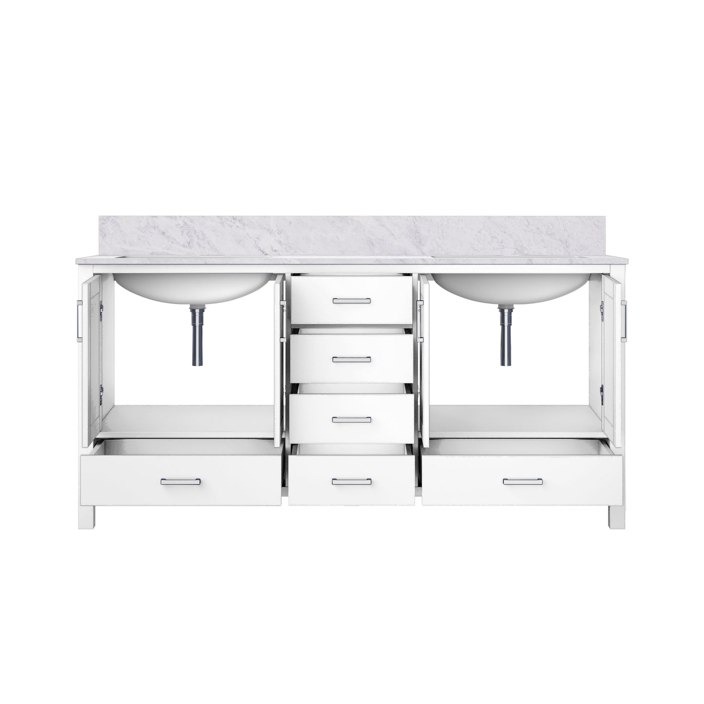 Jacques 72 in. W x 22 in. D White Double Bath Vanity