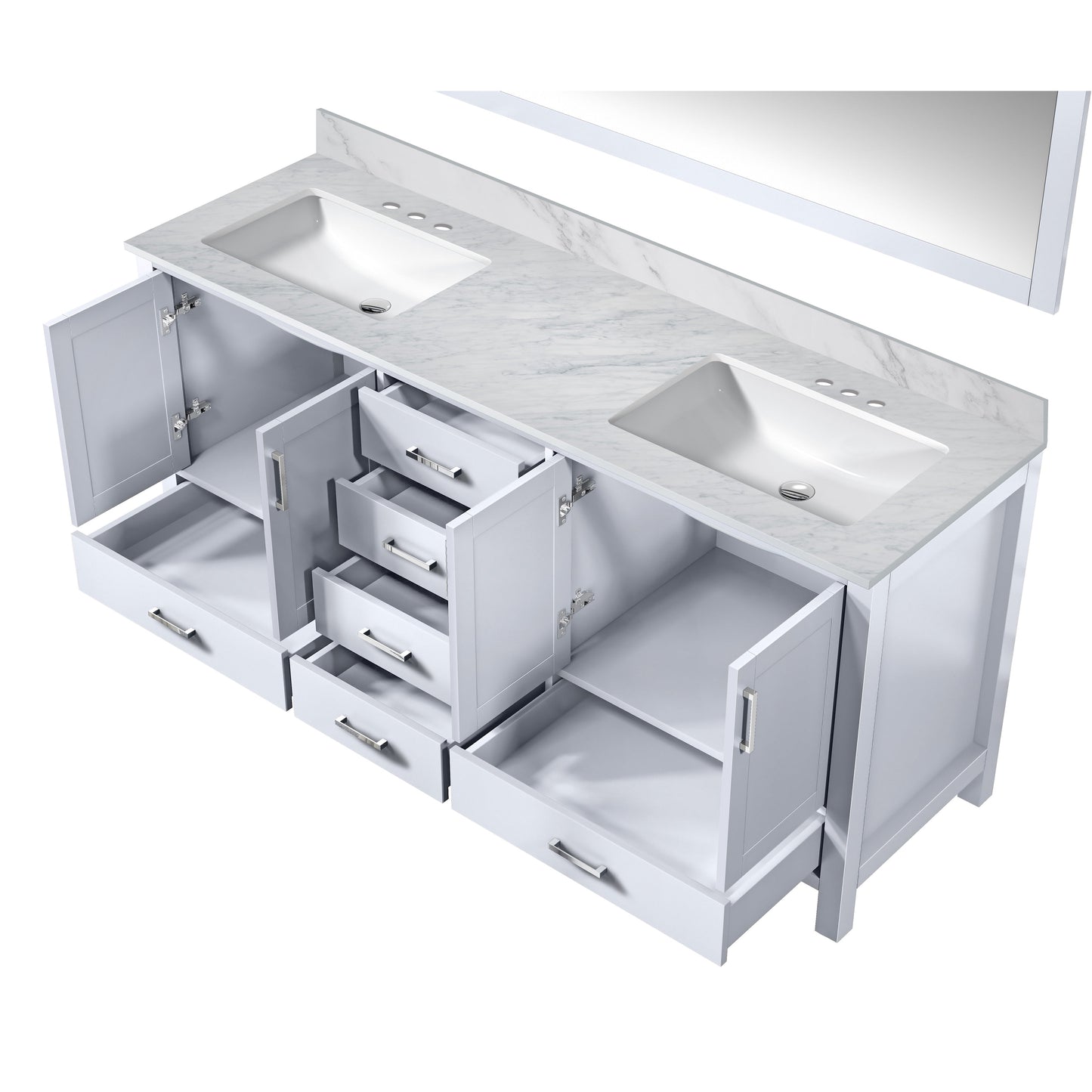 Jacques 72 in. W x 22 in. D White Double Bath Vanity
