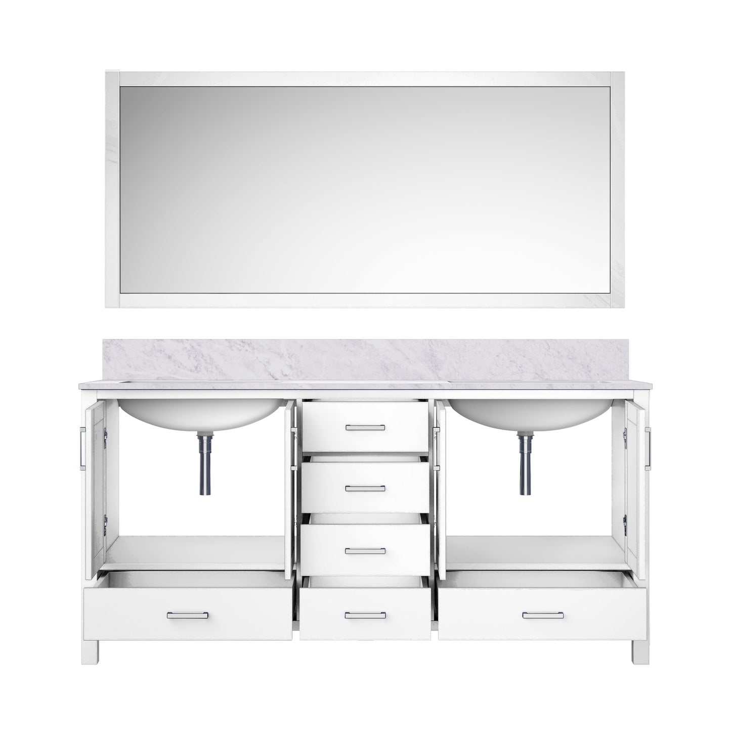 Jacques 72 in. W x 22 in. D White Double Bath Vanity