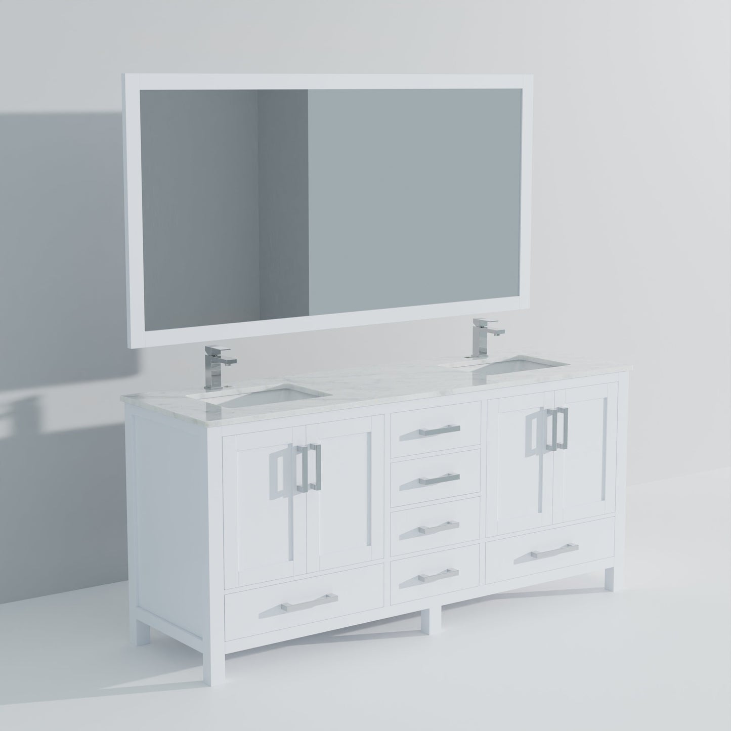 Jacques 72 in. W x 22 in. D White Double Bath Vanity