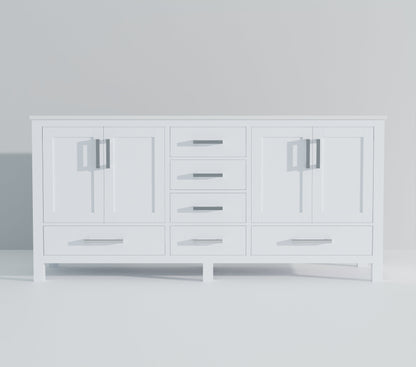 Jacques 72 in. W x 22 in. D White Double Bath Vanity
