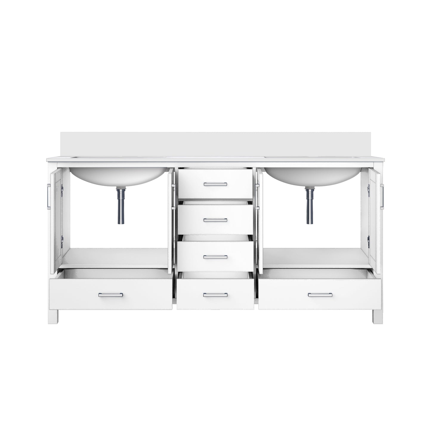Jacques 72 in. W x 22 in. D White Double Bath Vanity