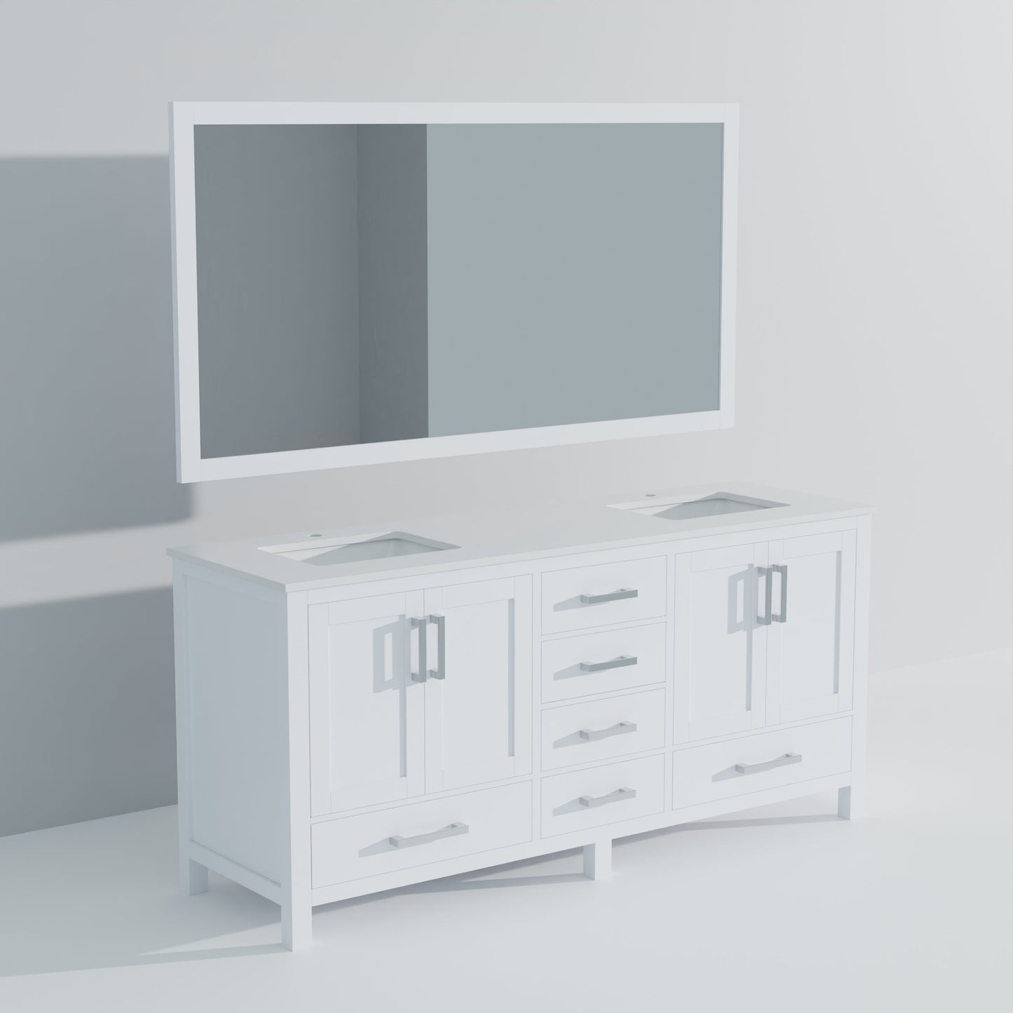 Jacques 72 in. W x 22 in. D White Double Bath Vanity
