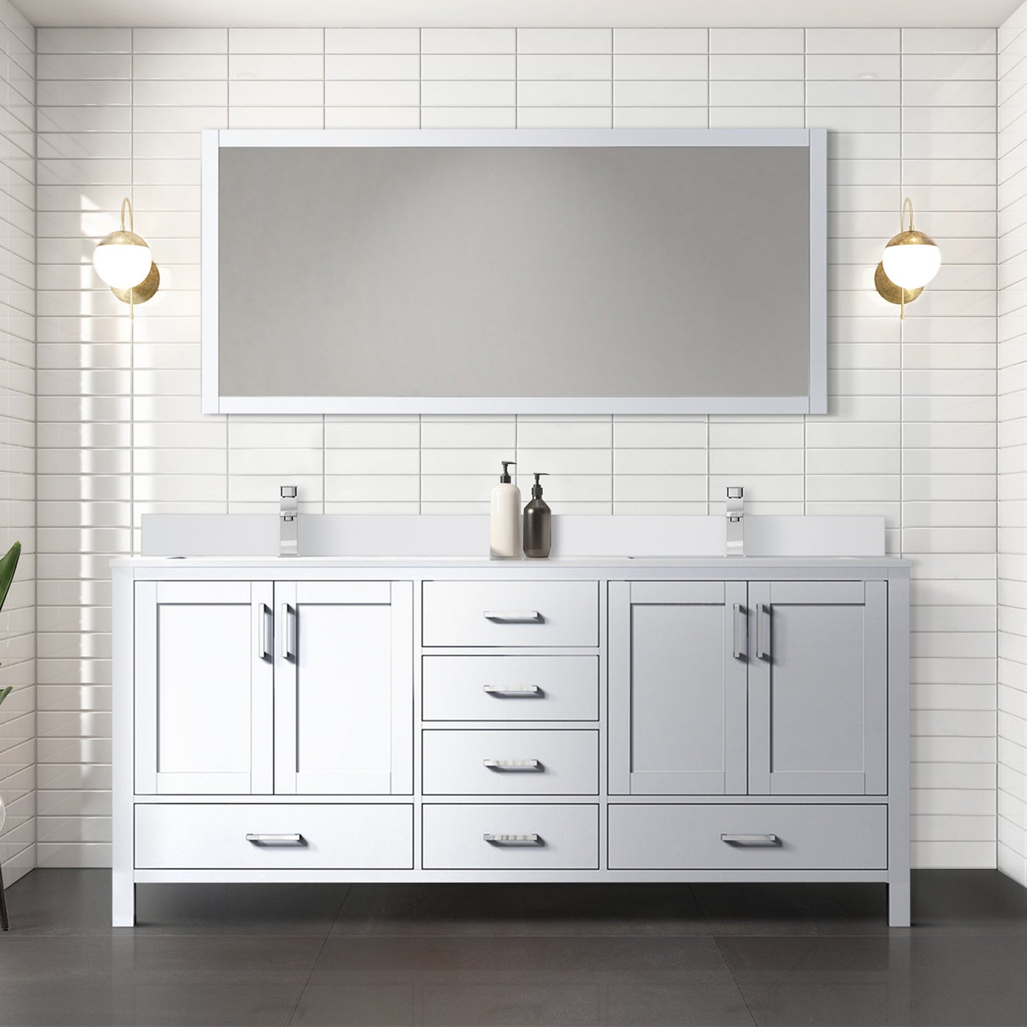 Jacques 72 in. W x 22 in. D White Double Bath Vanity