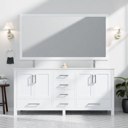 Jacques 72 in. W x 22 in. D White Double Bath Vanity