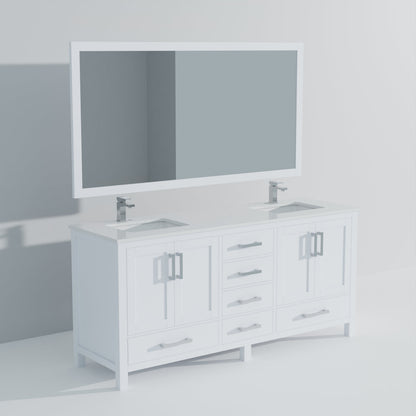 Jacques 72 in. W x 22 in. D White Double Bath Vanity