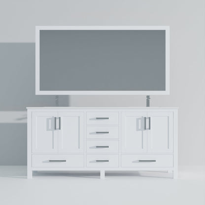Jacques 72 in. W x 22 in. D White Double Bath Vanity
