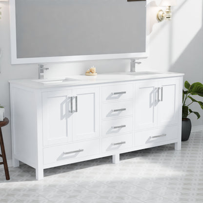 Jacques 72 in. W x 22 in. D White Double Bath Vanity