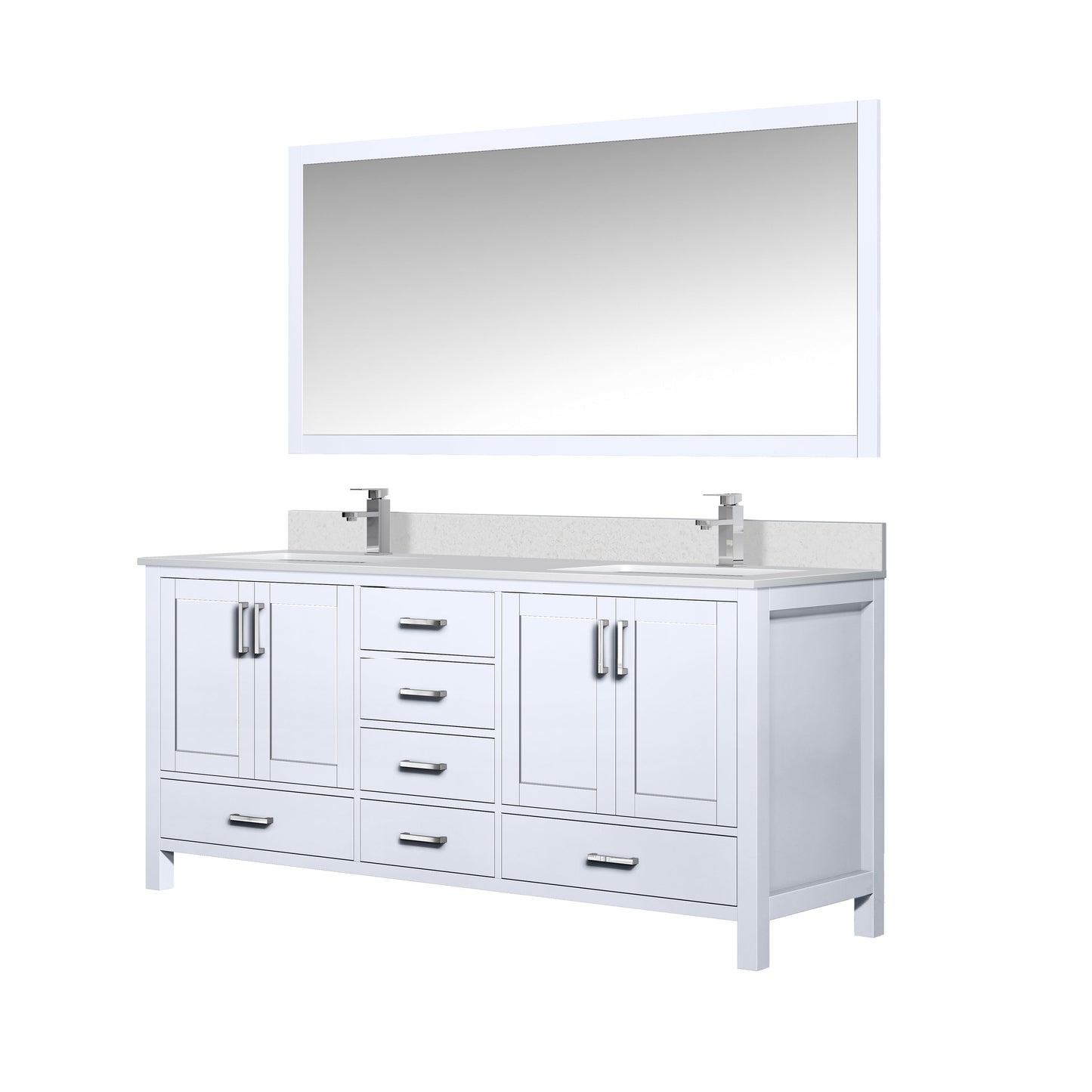 Jacques 72 in. W x 22 in. D White Double Bath Vanity