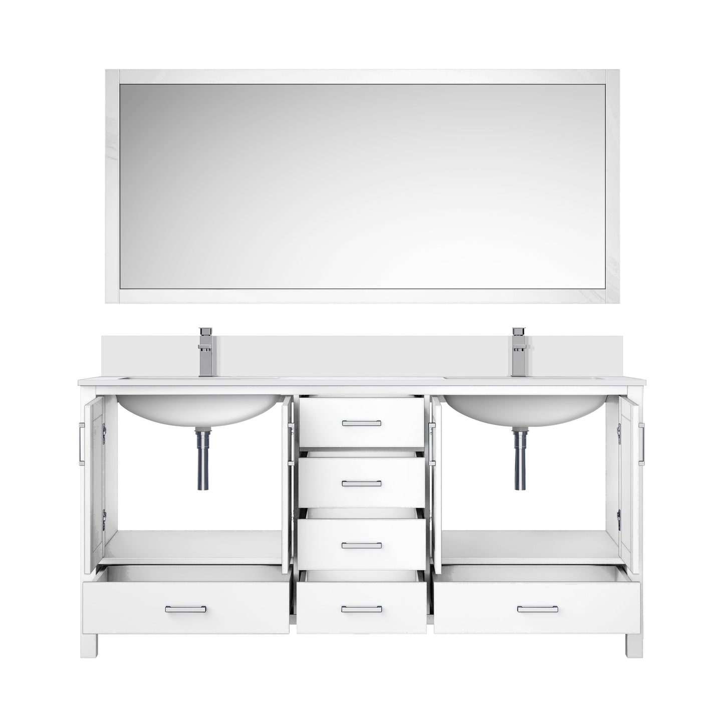 Jacques 72 in. W x 22 in. D White Double Bath Vanity