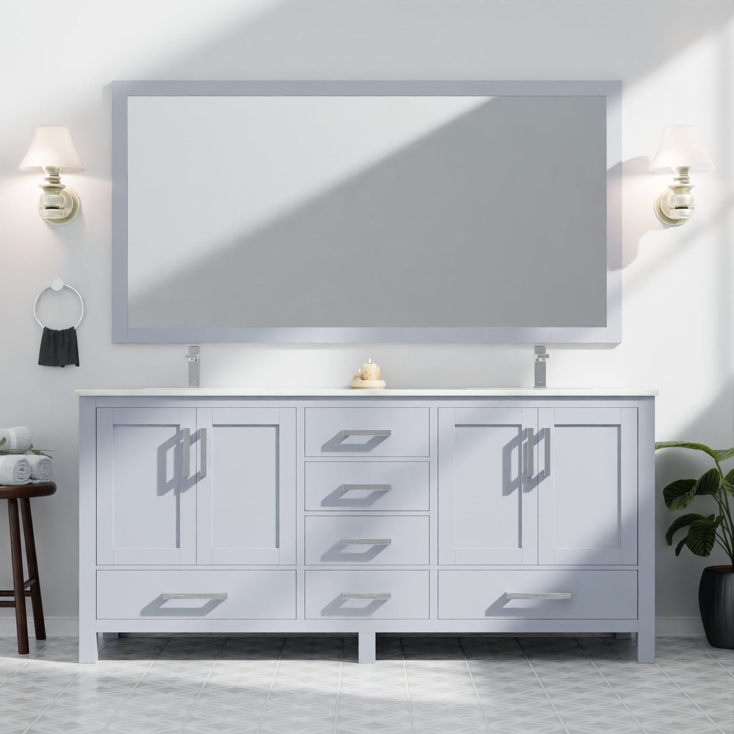 Jacques 72 in. W x 22 in. D Dark Grey Double Bath Vanity