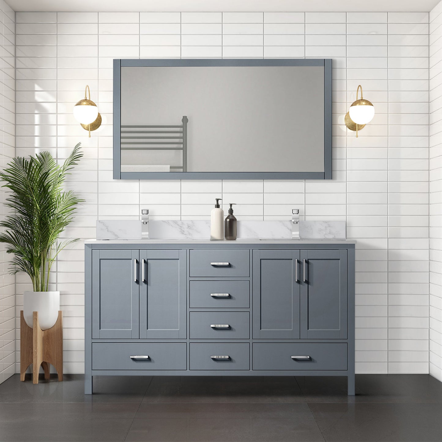 Jacques 72 in. W x 22 in. D Dark Grey Double Bath Vanity