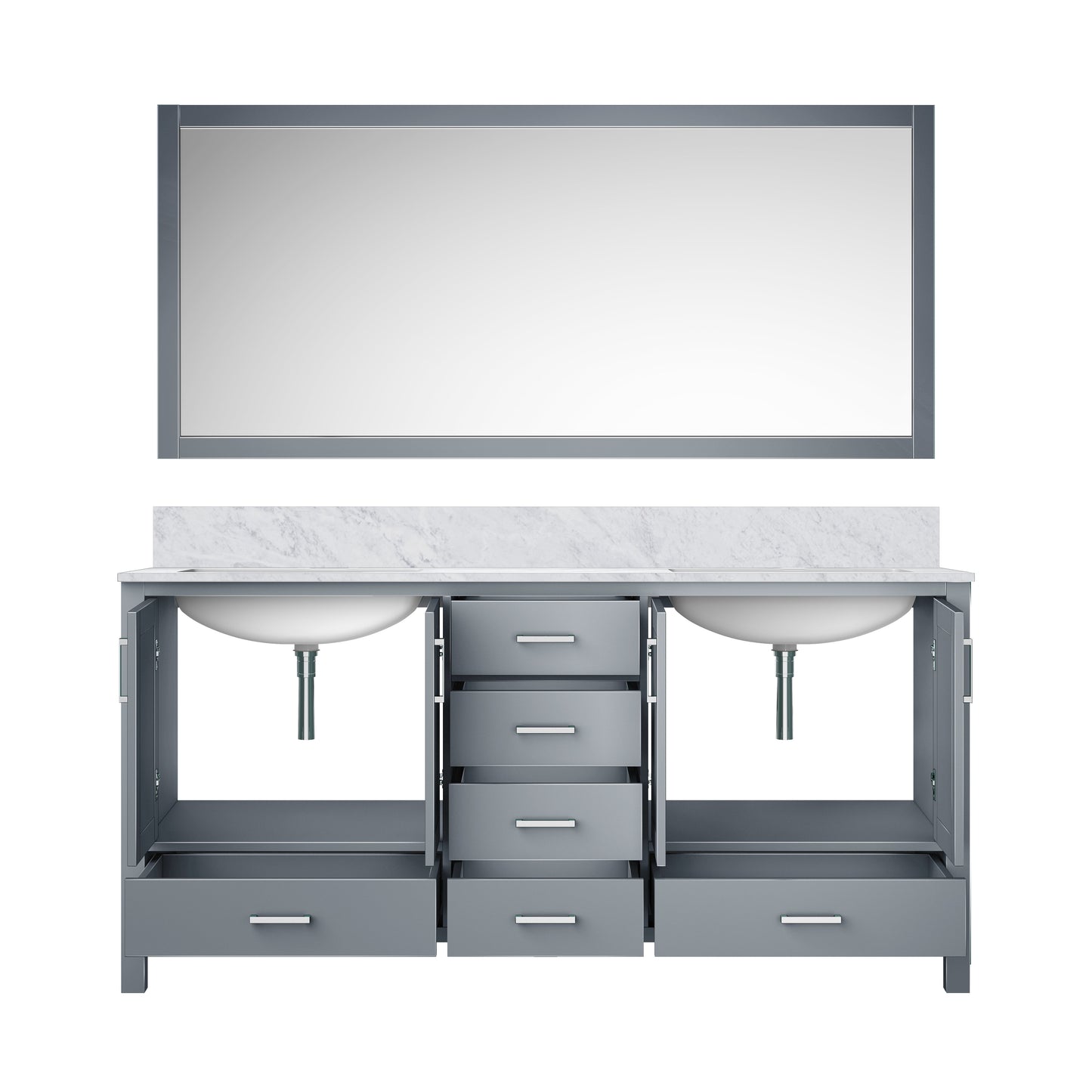 Jacques 72 in. W x 22 in. D Dark Grey Double Bath Vanity