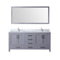 Jacques 72 in. W x 22 in. D Dark Grey Double Bath Vanity