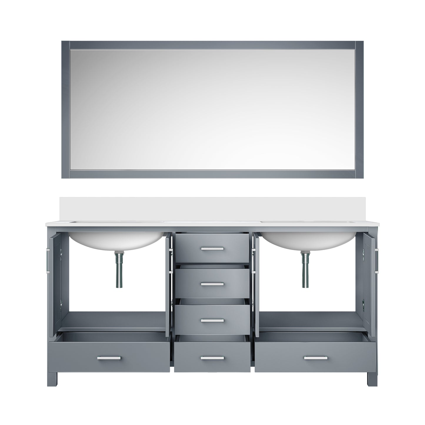 Jacques 72 in. W x 22 in. D Dark Grey Double Bath Vanity