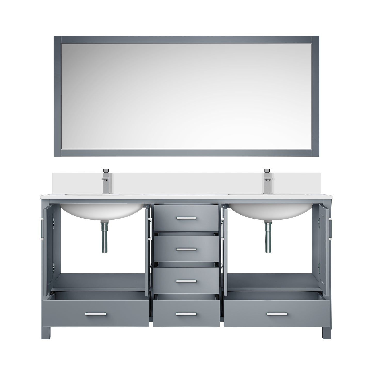 Jacques 72 in. W x 22 in. D Dark Grey Double Bath Vanity