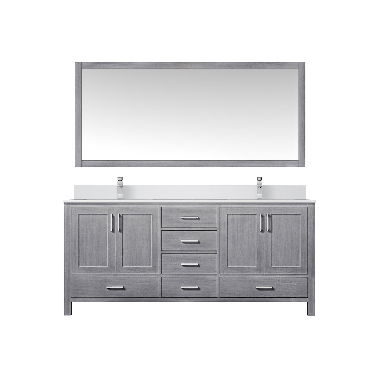 Jacques 72 in. W x 22 in. D Distressed Grey Double Bath Vanity