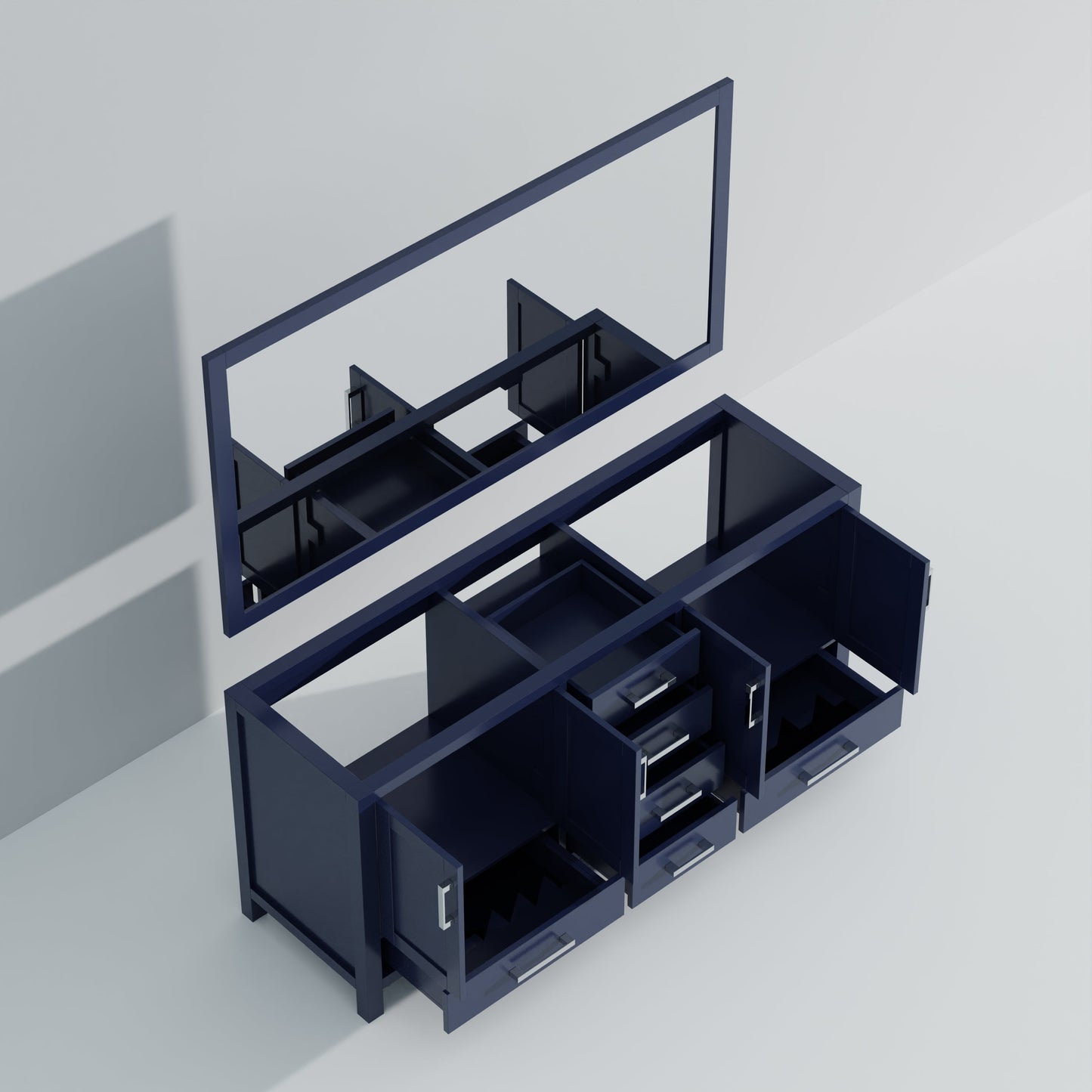 Jacques 72 in. W x 22 in. D Navy Blue Double Bath Vanity