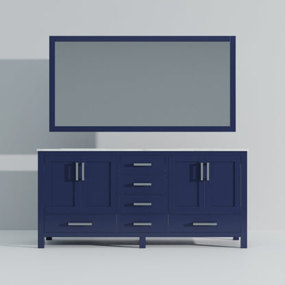 Jacques 72 in. W x 22 in. D Navy Blue Double Bath Vanity