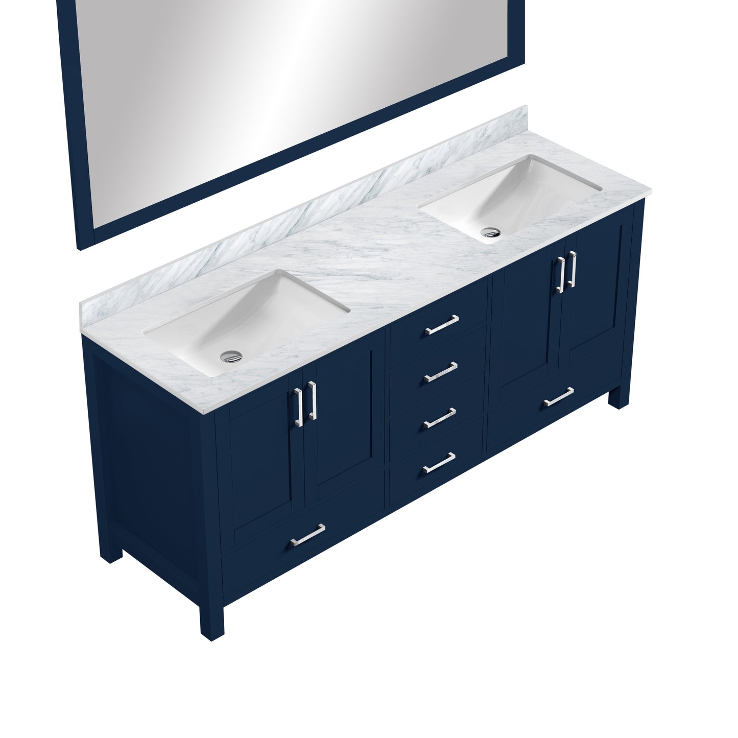 Jacques 72 in. W x 22 in. D Navy Blue Double Bath Vanity
