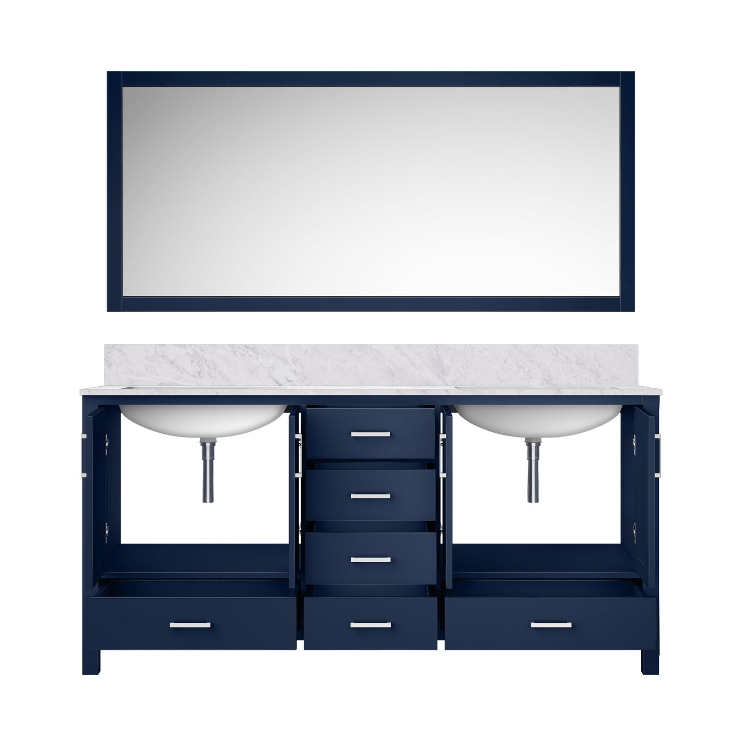 Jacques 72 in. W x 22 in. D Navy Blue Double Bath Vanity