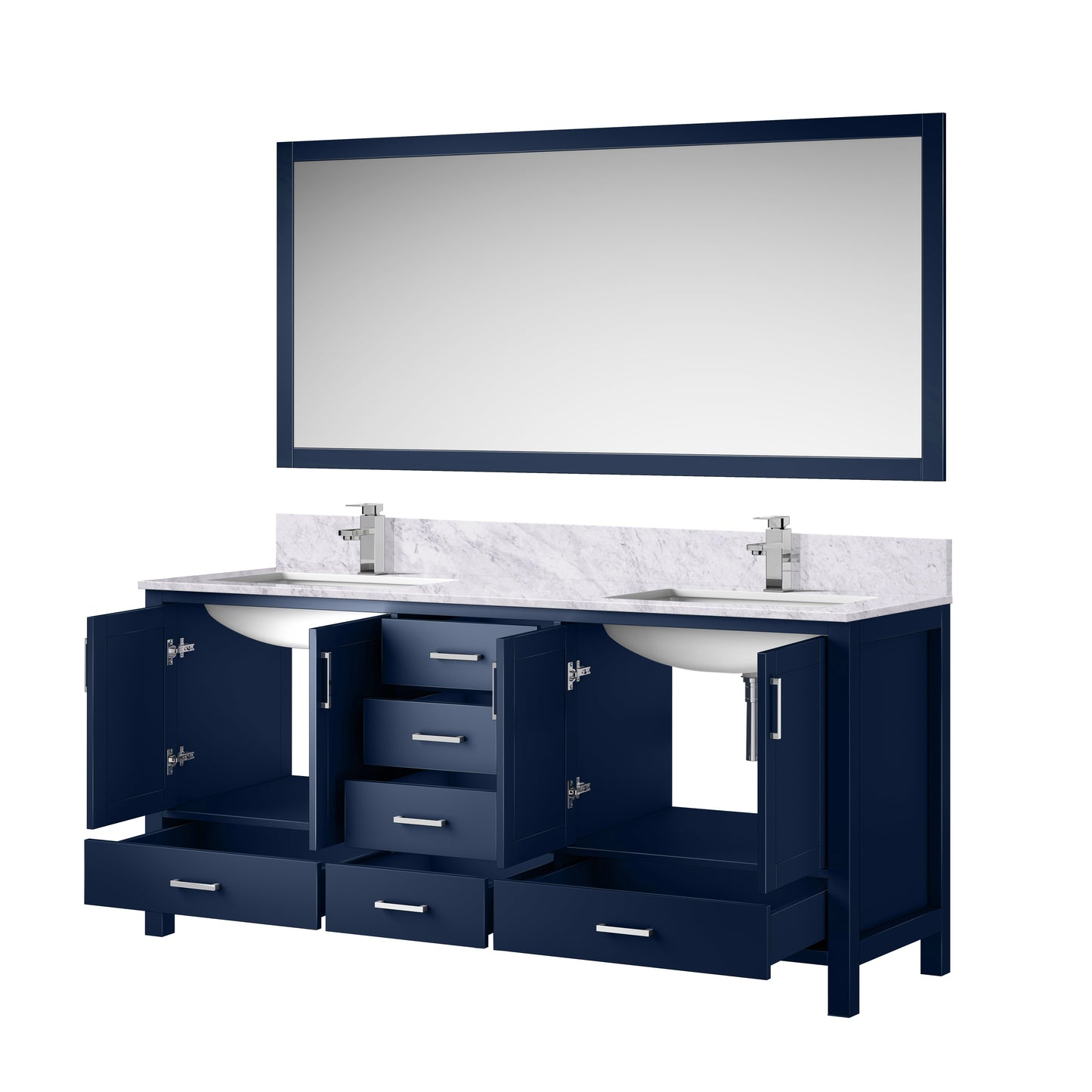 Jacques 72 in. W x 22 in. D Navy Blue Double Bath Vanity
