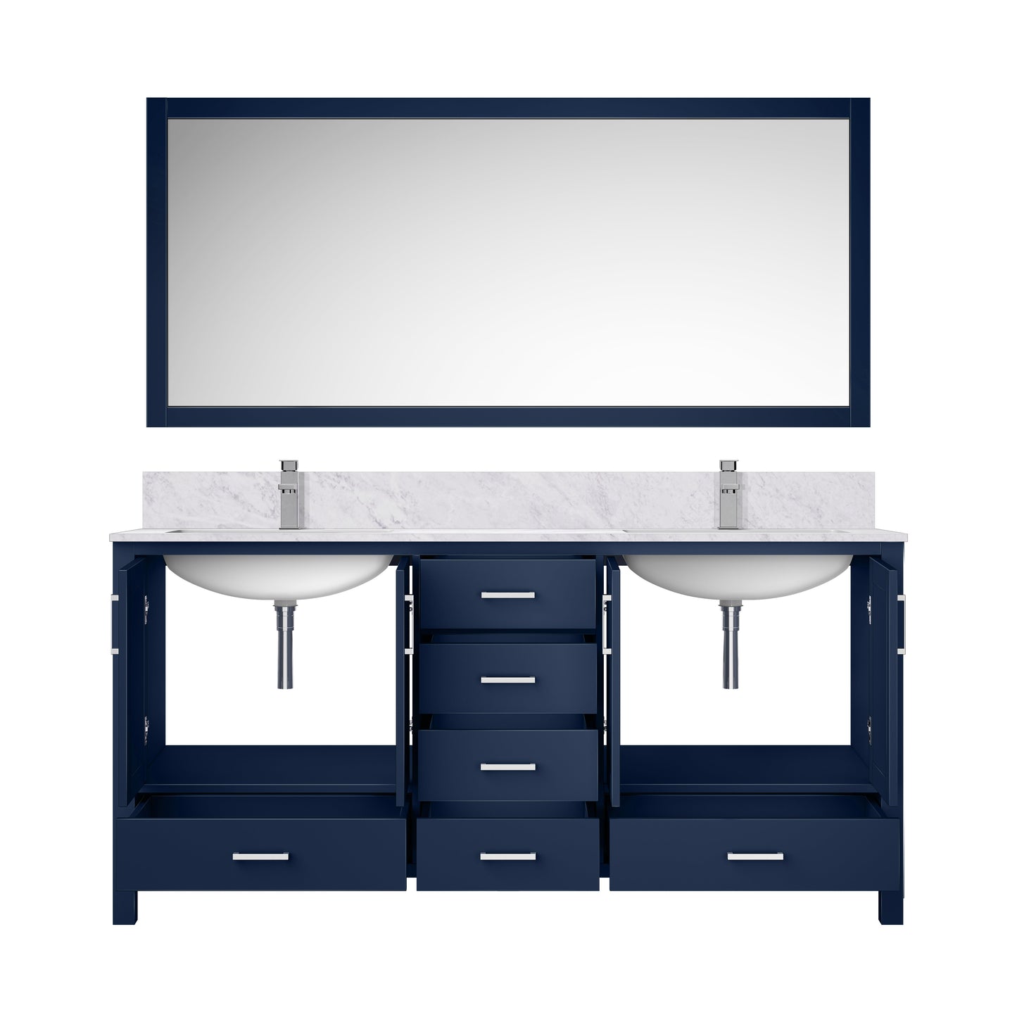 Jacques 72 in. W x 22 in. D Navy Blue Double Bath Vanity