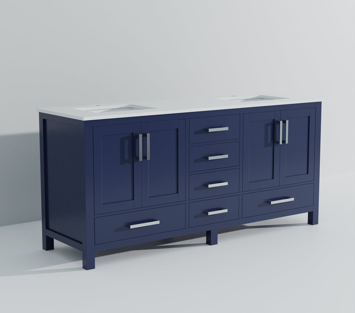 Jacques 72 in. W x 22 in. D Navy Blue Double Bath Vanity